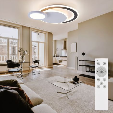 Plafoniera LED lampada a luce diurna luce di design lampada da soggiorno nero, cambia colori RGB orientabile dimmerabile telecomando CCT, 40W 2300lm 3000-6500K bianco caldo-bianco freddo, L 57,5 cm
