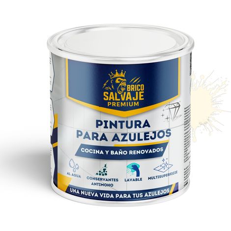 Pintura para Azulejos de Baño y Cocina Brillante Arroz 750 ml al agua