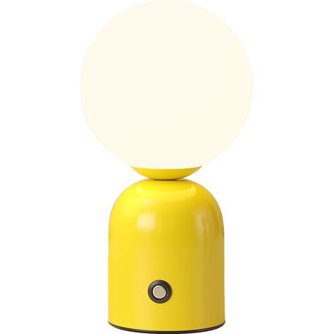 Nachttischlampe mit Macaron-Muster – gelb