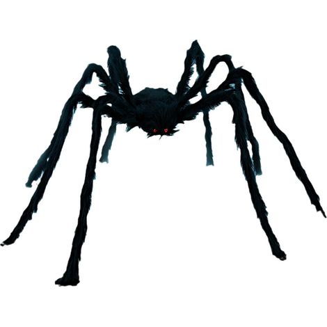 Décoration toile d'araignée noire pour Halloween, peluche à suspendre pour fête et maison hantée (1/4)