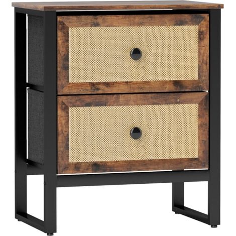 Rustic Industrial Style Brown Bedside Table for Modern Home Décor