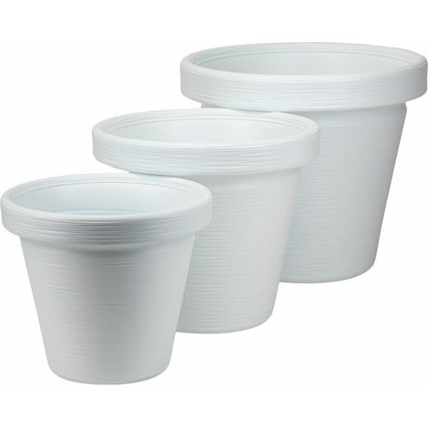 Set di 3 vasi da giardino bianchi SRTIA RIFLO.