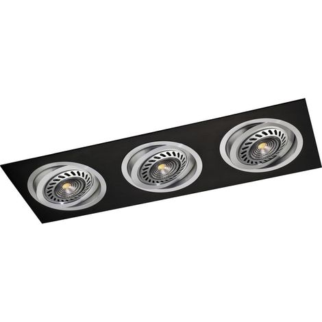Empotrable con foco basculante “Helium" de tres luces (3xQR111) con portalámparas GU5.3 IP20 fabricado en chapa de acero color n (1/3)
