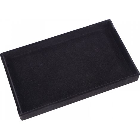 Trappe de rangement, plateau noir vide, 21,312,42,4 cm, 1 grande boîte à bijoux en velours pour bagues (1/5)