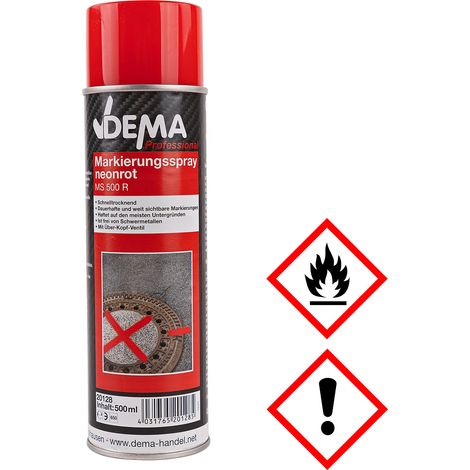 Markierungsspray Markierfarbe 500 ml Dose neon rot Markierspray Farbspray (1/5)