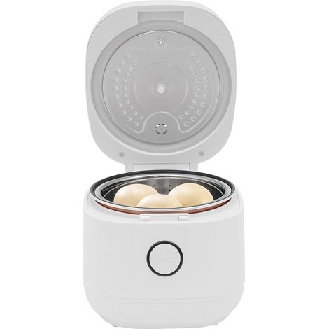 Cuiseur à riz électrique 5 l avec cuiseur vapeur, mini cuiseur à riz 900 W pour 5 à 8 personnes, réservation 24 h, pot intérieur antiadhésif, plan de travail, blanc (1/5)