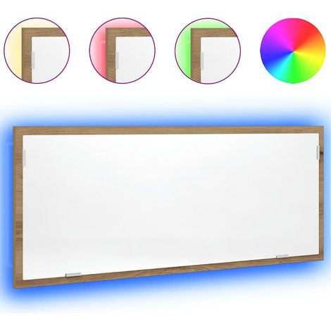 Maison Exclusive - Specchio Bagno LED Rovere Artigianale 100x8,5x37 cm Multistrato