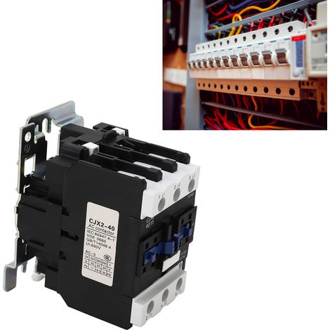 Contacteur CA monté sur rail CJX2-40DIN, contacts argentés tripolaires, AC380V, bobine 40A. (1/5)