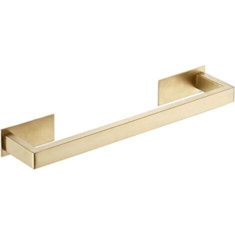(35,5 cm)Porte-Serviettes Autocollant en Acier Inoxydable pour Salle de Bain avec Barre Simple Motif carré Doré brossé (1/4)