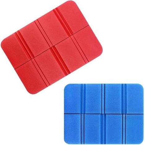 Faltbares, wärmendes Sitzkissen, isolierend, wasserdicht – ideal für Outdoor, Camping, Picknick, 2 Stück (rot + blau).