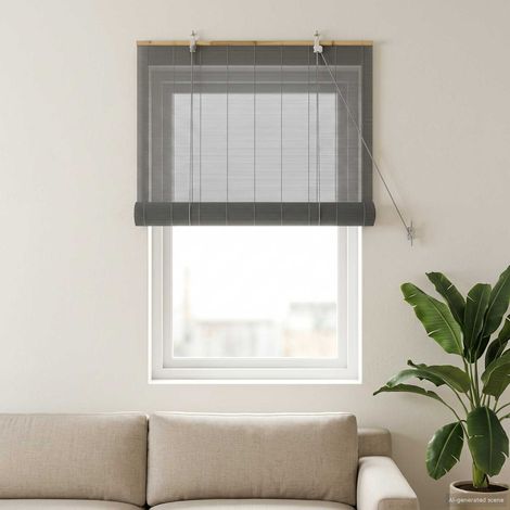 Tenda a rullo Grigio 70 x 160 cm Bambù vidaXL