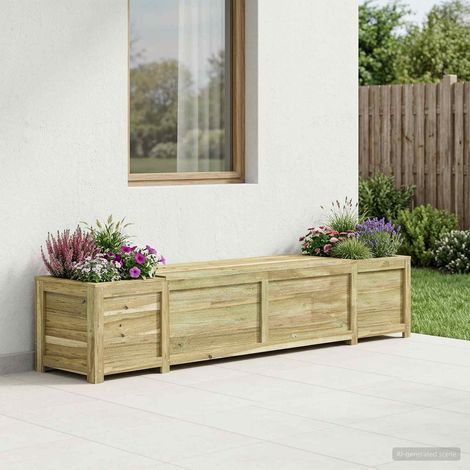 vidaXL Panchina da giardino con fioriera Legno di Pino Impregnato (1/5)