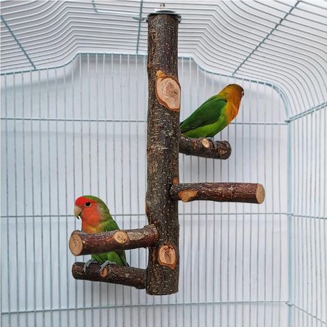 Perchoir pour Oiseaux - 1 Pièce - Bois et Sable de Quartz - 30cm - Accessoire Cage (1/5)