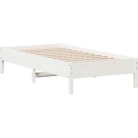 Maison Exclusive - Letto senza Materasso Bianco 75x190 in Legno Massello di Pino