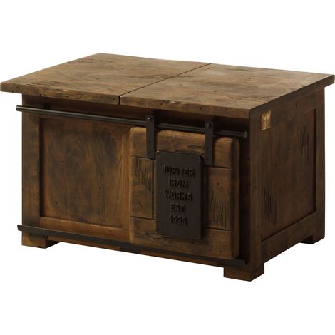 Truhe Mango 76x51x46 braun lackiert RAILWAY 434