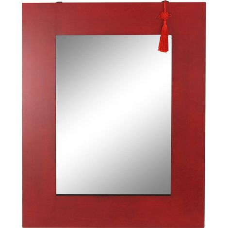 Miroir élégant rouge pour intérieur contemporain - Rouge profond et noir (1/3)