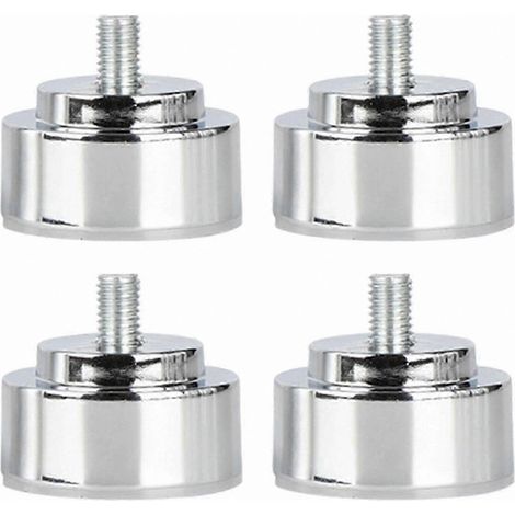 Pieds métalliques réglables à filetage M10, compatibles avec les canapés, les lits, les tables et les armoires pieds de meubles de support robustes (paquet de 4, argent, 3 cm). (1/5)