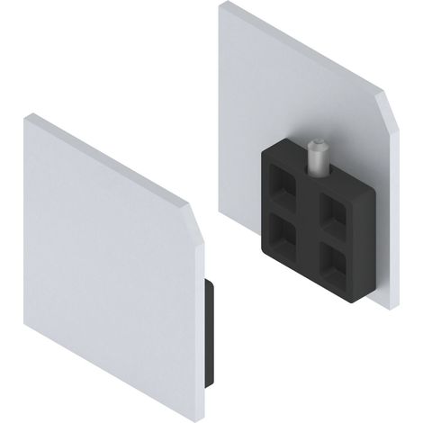 SOLIDO 100 Abdeckkappen-Set zu Wand-Montageprofil silber eloxiert (1/3)