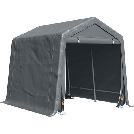Tenda Garage 2,4x2m pour Veicoli et Biciclette en métalo et Tessuto PE, gris Scuro