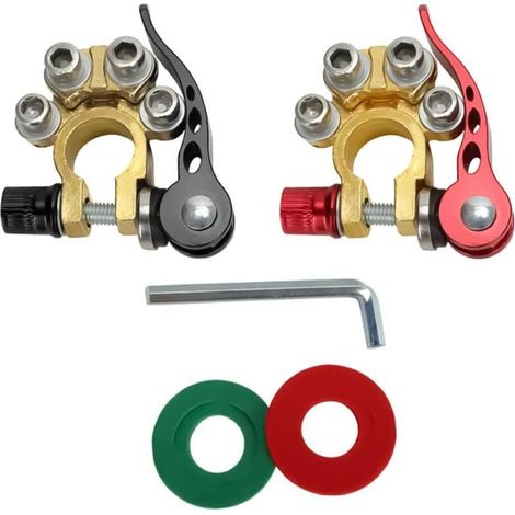 Connecteur de borne de batterie de voiture, borne de fil de batterie de voiture à dégagement rapide à 4 voies, pinces de bornes positives et négatives pour bornes de type A SAE/JIS