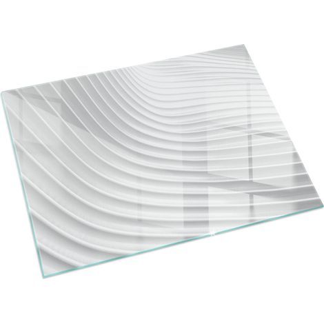 Plaque Rectangulaire décorative imprimée pour cheminée protection de sol avec impression décorative Vagues de lignes délicates 60x40 cm (1/5)