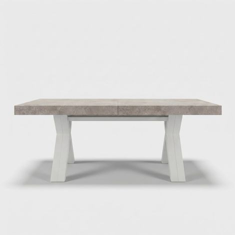 Table extensible design 18 personnes base blanche 160/410x90 Copenaghen - Gris clair