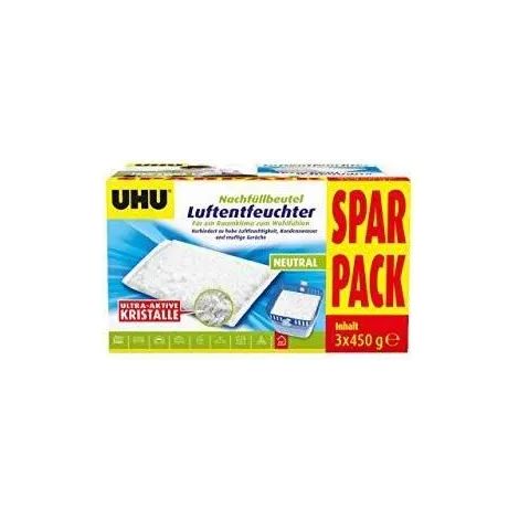 Ricarica deumidificatore uhu raumentfeuchter nachfüllpack 3 sacchetti 450g