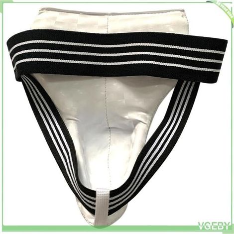 Protecteur d'aine - FAFEICY - Modèle entraînement - Cuir PU - Taille XL - Blanc (1/5)
