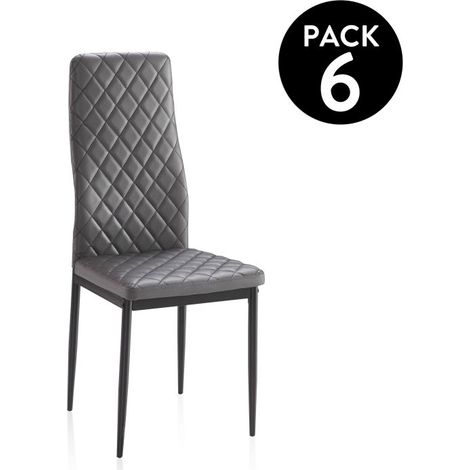 Pack 6 sillas de comedor Lacey Tejido Gris 49cm (ancho) x 96cm (alto) (1/5)