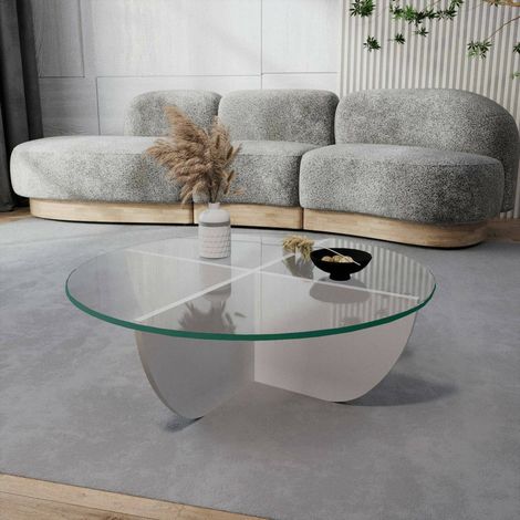 Dmora - Wohnzimmertisch Phoebe, Niedriger Wohnzimmertisch, Kaffeeregal, Couchtisch für Sofa, 90x90h30 cm, Weiß, mit verstärkter Verpackung (1/5)