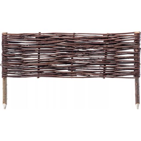 KADAX Palisade aus Weide, natürlicher Weidenzaun, 1 Stück, 60x30cm