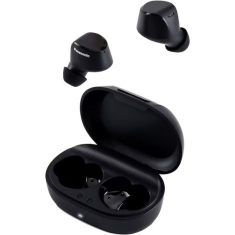 Panasonic Cuffie stereo digitali senza fili con controllo tattile, supporto vocale, impermeabili, XBS, ergonomiche, custodia di ricarica, nero, (RZ-B120WDE-K)