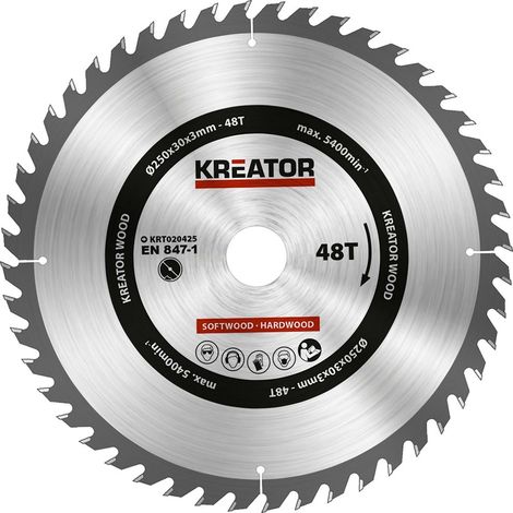 Lame circulaire à carbure 250mm 48dents