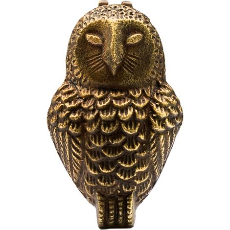 Cast Iron Owl Door Knocker - Iron - L6 x W9.5 x H16 cm - Antique Brass