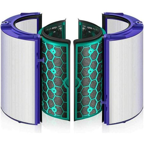 Purificateur d'air 360 degrés en verre HEPA et filtre à charbon actif interne compatible avec Dyson TP04 HP04 DP04 TP05 HP05 scellé en deux étapes 969048-02 969048-03 (1/5)