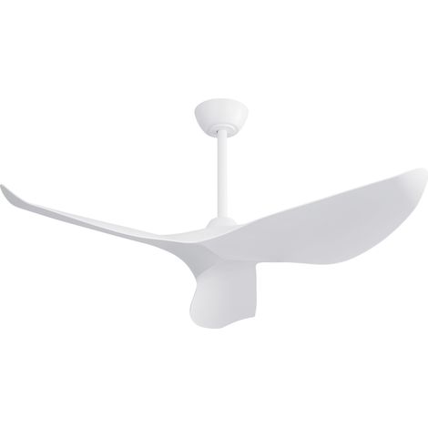 Ventilateur de plafond 96 cm, sans lumière, avec télécommande, moteur DC, réversible, 6 vitesses, blanc (1/5)