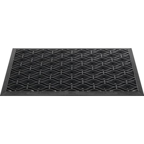 Tapis de porte en caoutchouc noir, L450 x l750 x P15 mm (1/3)