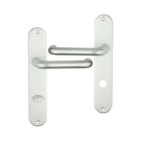 Ouvre&Déco – Poignée de porte intérieure design en Aluminium anodisé argent F1 sur plaque Conda/Déconda entraxe 195 mm, HAARLEM