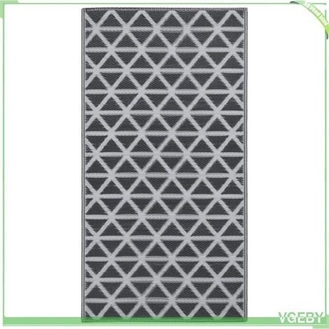 Tapis d'extérieur - FAFEICY - ARAKIL - Noir - 190 x 290 cm - Jacquard double couche (1/5)