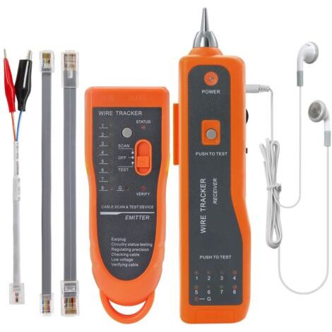 BUNTHAUS Testeur de câbles réseau multifonction RJ45 RJ11, traceur de ligne Ethernet LAN Cat5 Cat6 avec écouteurs, pour la maintenance réseau (1/5)