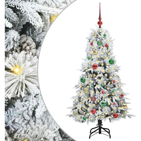 Sapin de Noël Arbre de Noël Artificiel à Branches Articulées Blanc 150 cm (1/5)