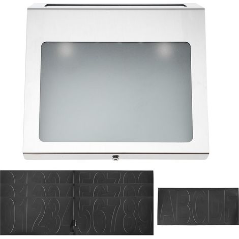 Panneau lumineux solaire LED pour porte, petit format, en acier inoxydable, avec indication (1/5)