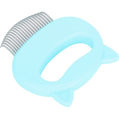 Brosse pour chat, élimine les poils morts, outil de toilettage pour animaux de compagnie, peigne en forme de coquillage pour poils longs et courts, vert (1/5)
