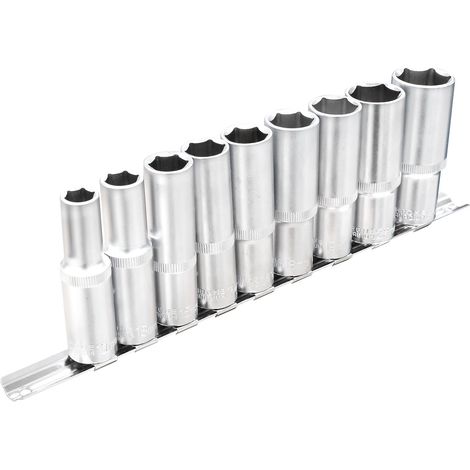 Lot de 11 douilles 1/4", douille 6 pans impériales 3/16"-1/2" (1/5)