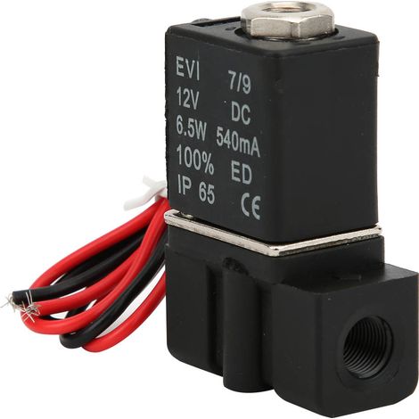 Électrovanne à réponse rapide en plastique 12 V CC 2 positions 2 voies air eau huile G1/4