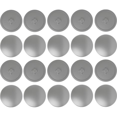Cyclingcolors – Lot de 20 cache vis gris pozidrive pz2 cruciforme – Protection meuble – Plastique pour finition soignée – À enfoncer dans tête de vis (1/2)