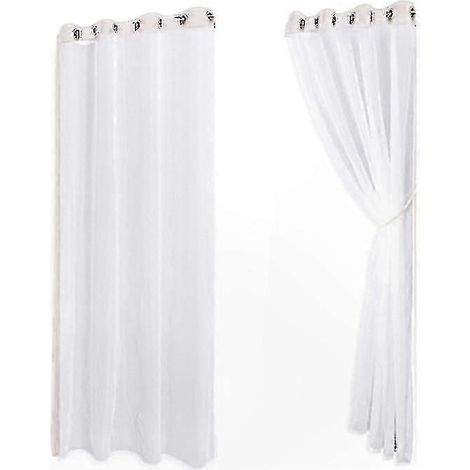 Voile imperméable et amovible pour terrasse, lot de 2 rideaux extérieurs de jardin, protection patio et gazebo, tissu léger résistant à l’eau, usage extérieur. (1/4)