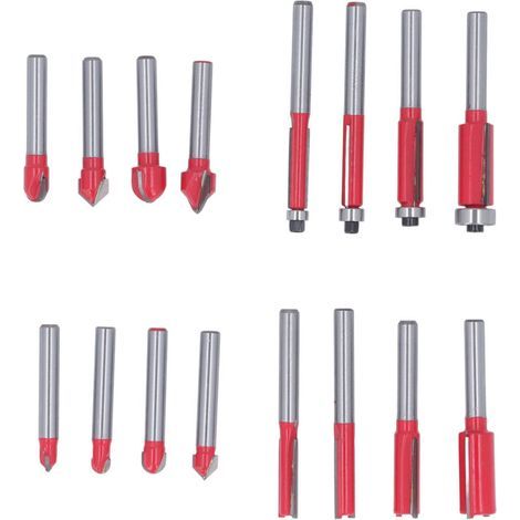 16 pièces Fraises pour Défonceuse, Kit Outils Menuiserie pour Travail du Bois, Gravure et Finition (1/5)