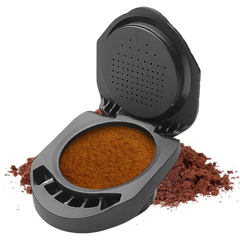 Adaptateur/porte-capsules de café réutilisable pour machine à café Dolce Gusto, avec cuillère et goupillon de nettoyage. Compatible avec les machines à café Dolce Gusto. (1/5)