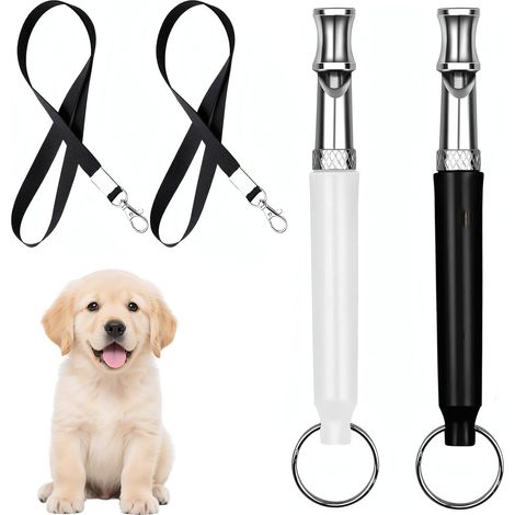2 Pcs Sifflet pour Chien à Haute fréquence, sifflet Ultrason Chien Anti aboiement Anti agression, sifflet Chien Rappel réglable Accessoires Dressage pour Toutes Races (1/5)
